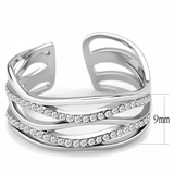 DA047 - Stainless Steel Ring High polished (no plating) Women AAA Grade CZ Clear