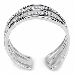 DA047 - Stainless Steel Ring High polished (no plating) Women AAA Grade CZ Clear