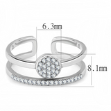 DA048 - Stainless Steel Ring High polished (no plating) Women AAA Grade CZ Clear