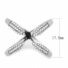 DA050 - Stainless Steel Ring High polished (no plating) Women AAA Grade CZ Clear