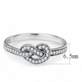 DA053 - Stainless Steel Ring High polished (no plating) Women AAA Grade CZ Clear