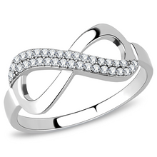DA054 - Stainless Steel Ring High polished (no plating) Women AAA Grade CZ Clear