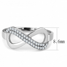 DA054 - Stainless Steel Ring High polished (no plating) Women AAA Grade CZ Clear