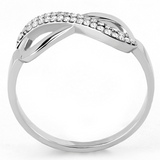 DA054 - Stainless Steel Ring High polished (no plating) Women AAA Grade CZ Clear