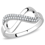 DA054 - Stainless Steel Ring High polished (no plating) Women AAA Grade CZ Clear