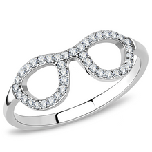 DA055 - Stainless Steel Ring High polished (no plating) Women AAA Grade CZ Clear
