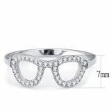 DA055 - Stainless Steel Ring High polished (no plating) Women AAA Grade CZ Clear