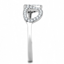DA055 - Stainless Steel Ring High polished (no plating) Women AAA Grade CZ Clear