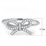 DA057 - Stainless Steel Ring High polished (no plating) Women AAA Grade CZ Clear