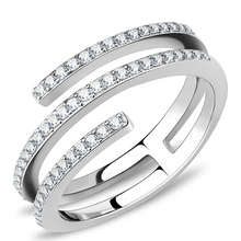 DA060 - Stainless Steel Ring High polished (no plating) Women AAA Grade CZ Clear