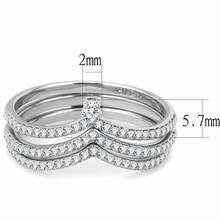 DA061 - Stainless Steel Ring High polished (no plating) Women AAA Grade CZ Clear