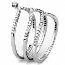 DA061 - Stainless Steel Ring High polished (no plating) Women AAA Grade CZ Clear