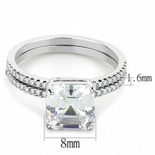 DA065 - Stainless Steel Ring High polished (no plating) Women Cubic Clear