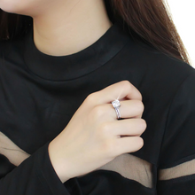 DA065 - Stainless Steel Ring High polished (no plating) Women Cubic Clear