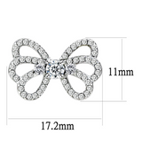 DA067 - Stainless Steel Earrings High polished (no plating) Women AAA Grade CZ Clear
