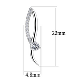 DA080 - Stainless Steel Earrings High polished (no plating) Women AAA Grade CZ Clear