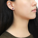 DA082 - Stainless Steel Earrings High polished (no plating) Women AAA Grade CZ Ruby