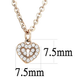 DA086 - Stainless Steel Chain Pendant IP Rose Gold(Ion Plating) Women AAA Grade CZ Clear