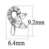 DA087 - Stainless Steel Earrings High polished (no plating) Women AAA Grade CZ Clear