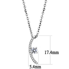 DA092 - Stainless Steel Chain Pendant High polished (no plating) Women AAA Grade CZ Clear