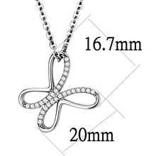 DA093 - Stainless Steel Chain Pendant High polished (no plating) Women AAA Grade CZ Clear