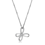 DA093 - Stainless Steel Chain Pendant High polished (no plating) Women AAA Grade CZ Clear