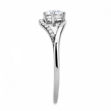DA105 - Stainless Steel Ring High polished (no plating) Women AAA Grade CZ Clear