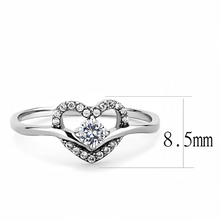 DA106 - Stainless Steel Ring High polished (no plating) Women AAA Grade CZ Clear