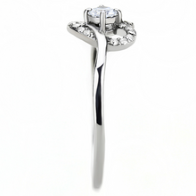 DA106 - Stainless Steel Ring High polished (no plating) Women AAA Grade CZ Clear