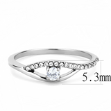 DA108 - Stainless Steel Ring High polished (no plating) Women AAA Grade CZ Clear