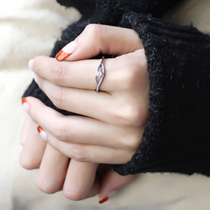 DA108 - Stainless Steel Ring High polished (no plating) Women AAA Grade CZ Clear