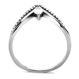 DA109 - Stainless Steel Ring High polished (no plating) Women AAA Grade CZ Clear