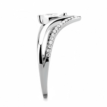 DA109 - Stainless Steel Ring High polished (no plating) Women AAA Grade CZ Clear
