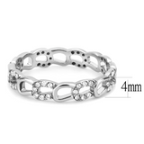 DA111 - Stainless Steel Ring High polished (no plating) Women AAA Grade CZ Clear