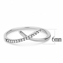 DA112 - Stainless Steel Ring High polished (no plating) Women AAA Grade CZ Clear