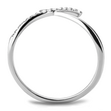 DA112 - Stainless Steel Ring High polished (no plating) Women AAA Grade CZ Clear