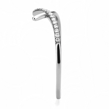 DA112 - Stainless Steel Ring High polished (no plating) Women AAA Grade CZ Clear
