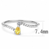 DA115 - Stainless Steel Ring High polished (no plating) Women AAA Grade CZ Topaz