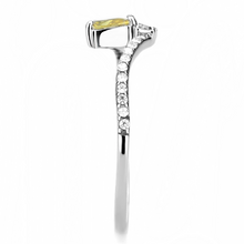 DA115 - Stainless Steel Ring High polished (no plating) Women AAA Grade CZ Topaz