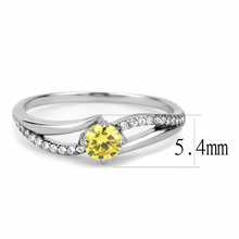DA118 - Stainless Steel Ring High polished (no plating) Women AAA Grade CZ Topaz