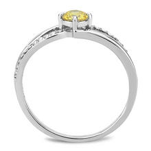 DA118 - Stainless Steel Ring High polished (no plating) Women AAA Grade CZ Topaz