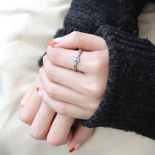 DA120 - Stainless Steel Ring High polished (no plating) Women AAA Grade CZ Sea Blue