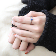 DA121 - Stainless Steel Ring High polished (no plating) Women AAA Grade CZ London Blue