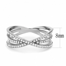 DA124 - Stainless Steel Ring High polished (no plating) Women AAA Grade CZ Clear