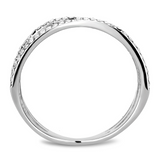 DA124 - Stainless Steel Ring High polished (no plating) Women AAA Grade CZ Clear