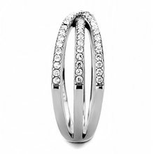 DA124 - Stainless Steel Ring High polished (no plating) Women AAA Grade CZ Clear