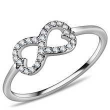 DA125 - Stainless Steel Ring High polished (no plating) Women AAA Grade CZ Clear