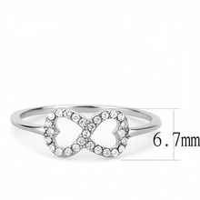 DA125 - Stainless Steel Ring High polished (no plating) Women AAA Grade CZ Clear