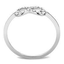 DA125 - Stainless Steel Ring High polished (no plating) Women AAA Grade CZ Clear