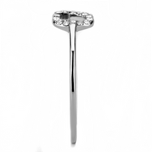 DA125 - Stainless Steel Ring High polished (no plating) Women AAA Grade CZ Clear